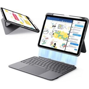 ESR Flex iPad Air 11 M4 M3 M2 Detachable Keyboard Case Trackpad Dark Gray
